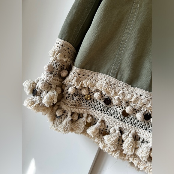 Boho Chic Military Style Jacket with Tassels and Gold Coins - Picture 4 of 4